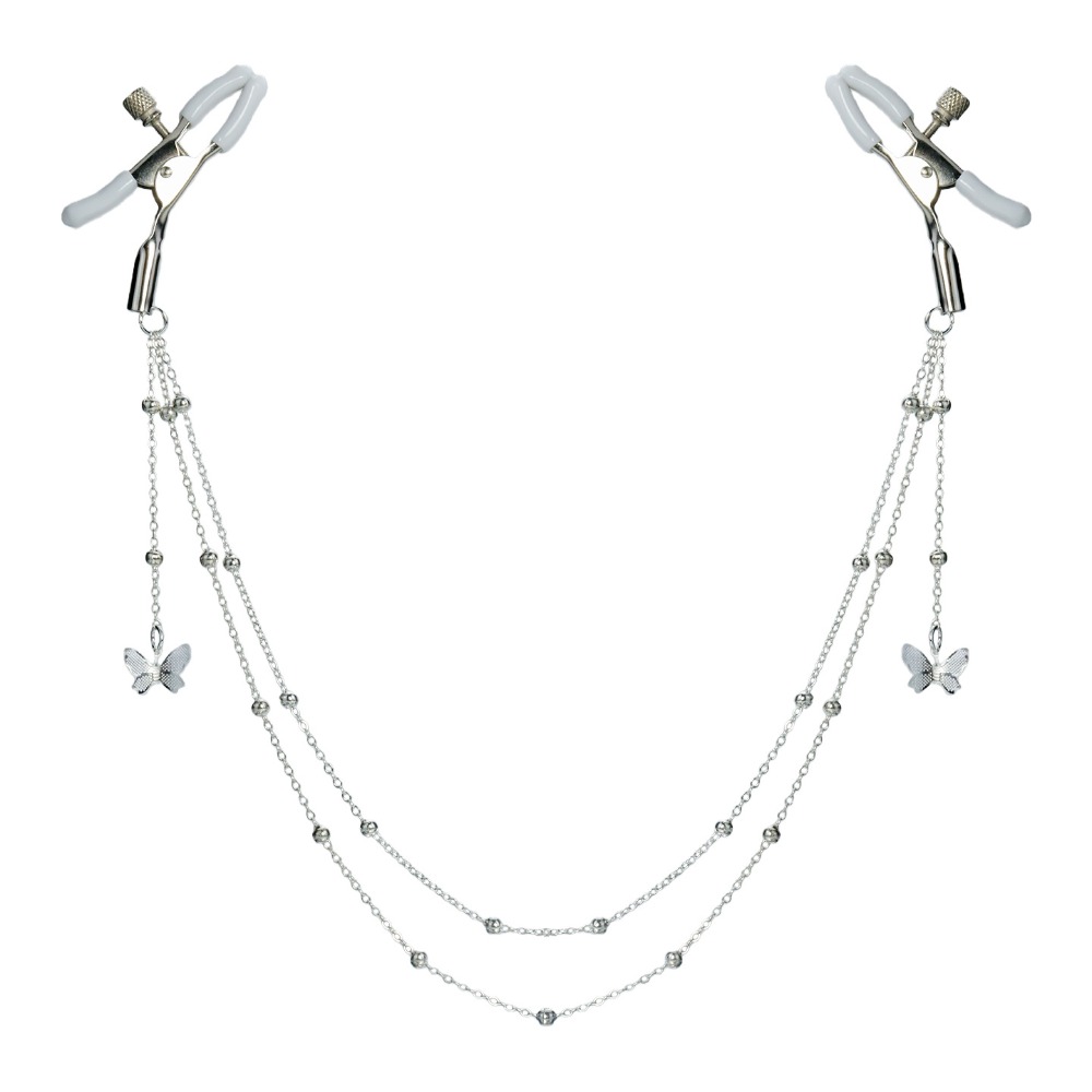 Body Jewelry Nipple Chain - Pinzas de pezón de mariposa sexys
