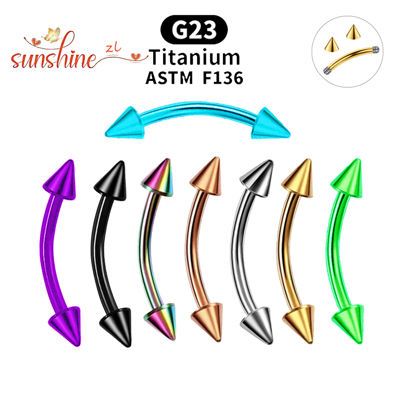 Eyebrow Curved Barbell - 1 pieza G23 punta de titanio