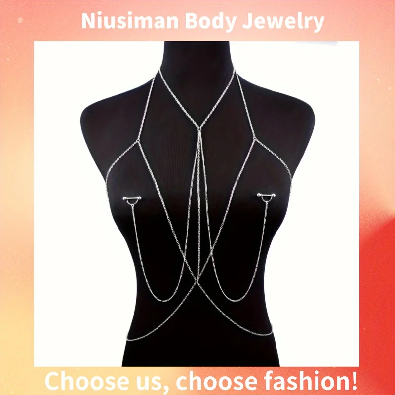 Body Jewelry Nipple Chain - 1 cadena para el cuerpo elegante