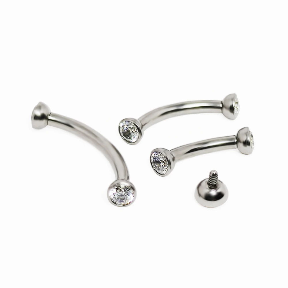 Eyebrow Curved Barbell - F136 Piercings de titanio para cejas,