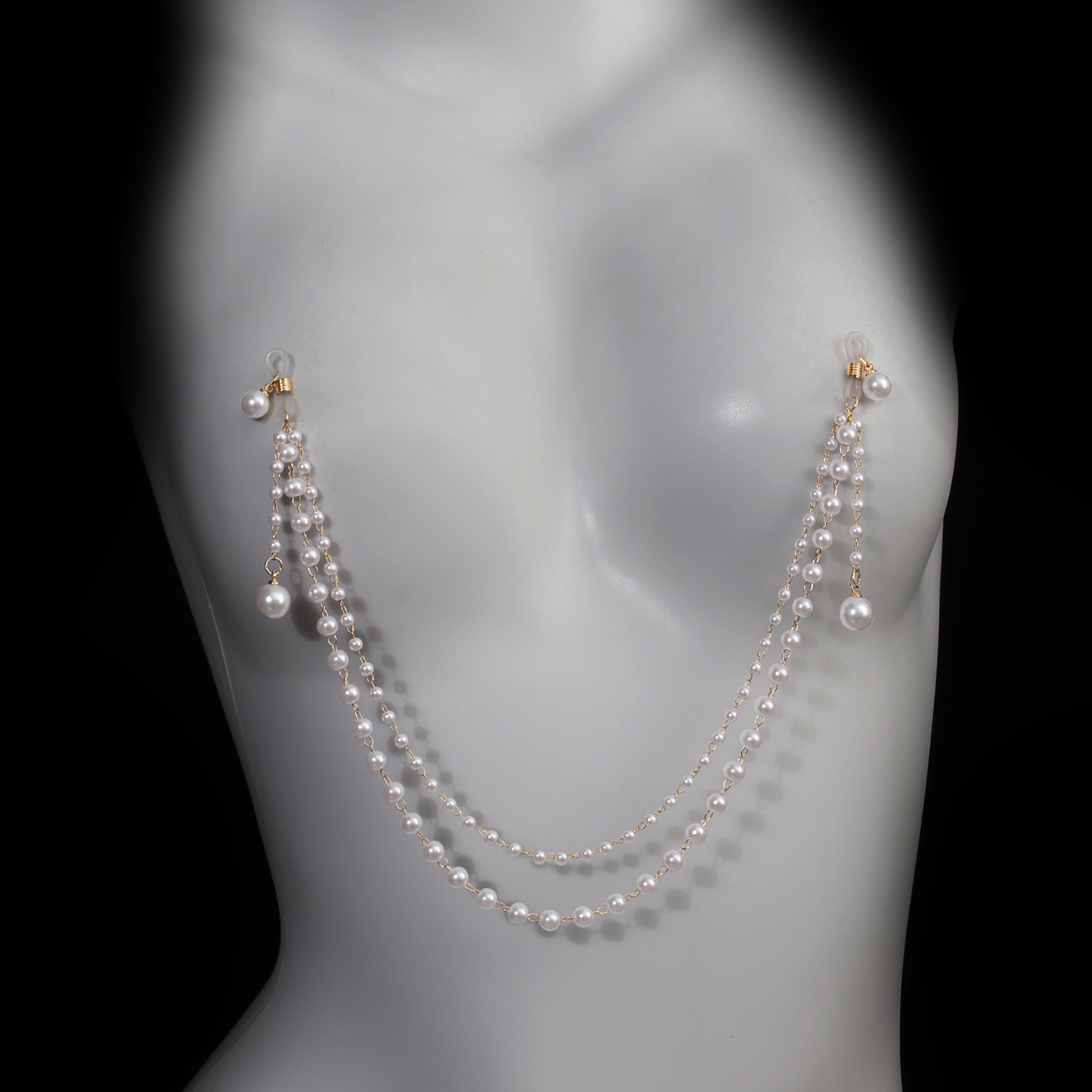 Body Jewelry Nipple Chain - Cadena de Perlas para Pezones sin
