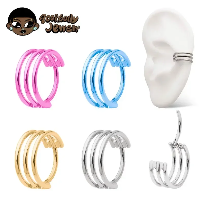 Body Piercing Quality Jewelry - Anillo de titanio G23 de tres