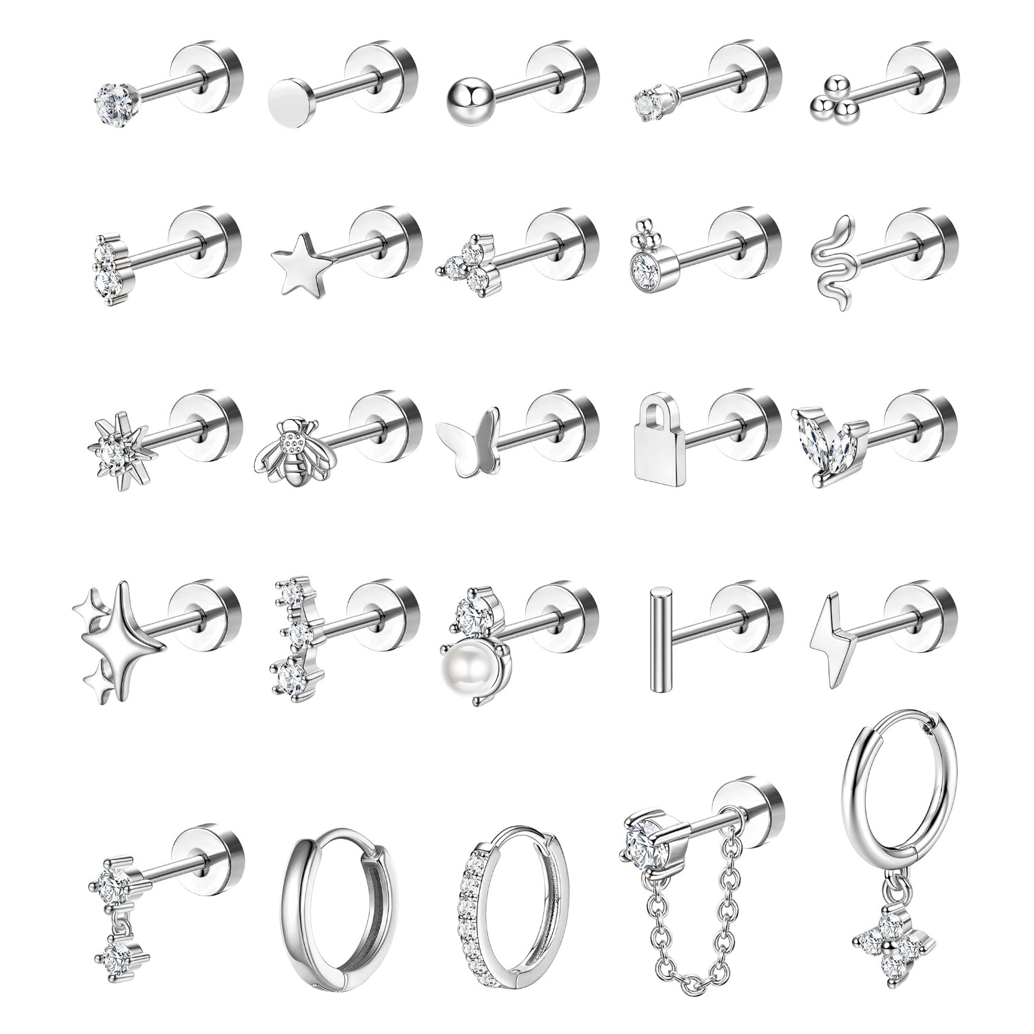 Body Jewelry Surgical Steel - Bobisty, 1 pieza, pendientes para orejas