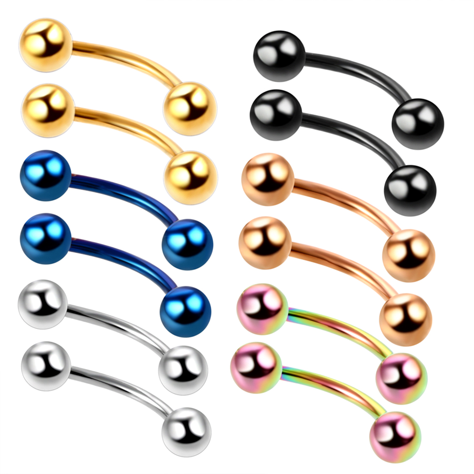 Eyebrow Curved Barbell - Lote de 2 uds de anillo