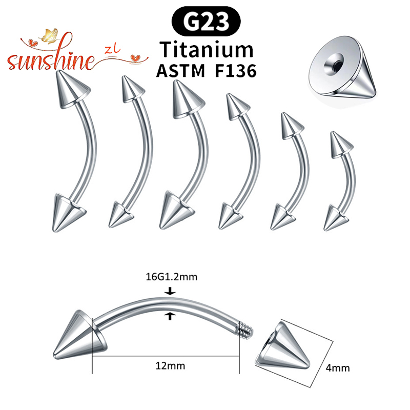 1 pieza G23 punta de titanio b - Eyebrow Curved Barbell reseña y precio