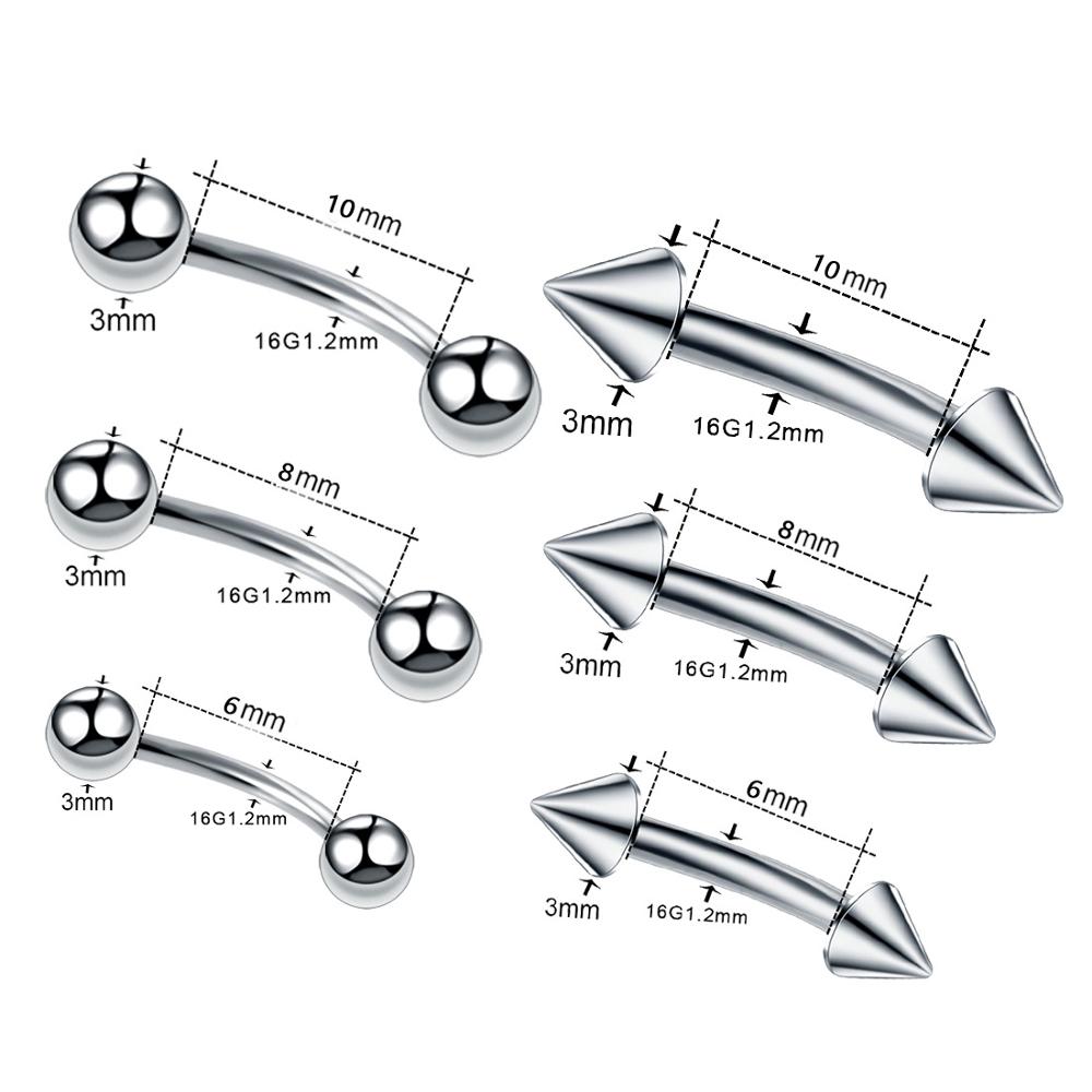 Piercing de cejas curvado, Bol - Nipple Bar Curved reseña y precio