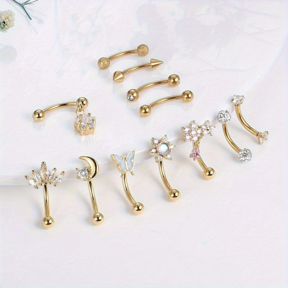 Florideco, 1 pieza, Piercing d - Eyebrow Curved Barbell reseña y precio