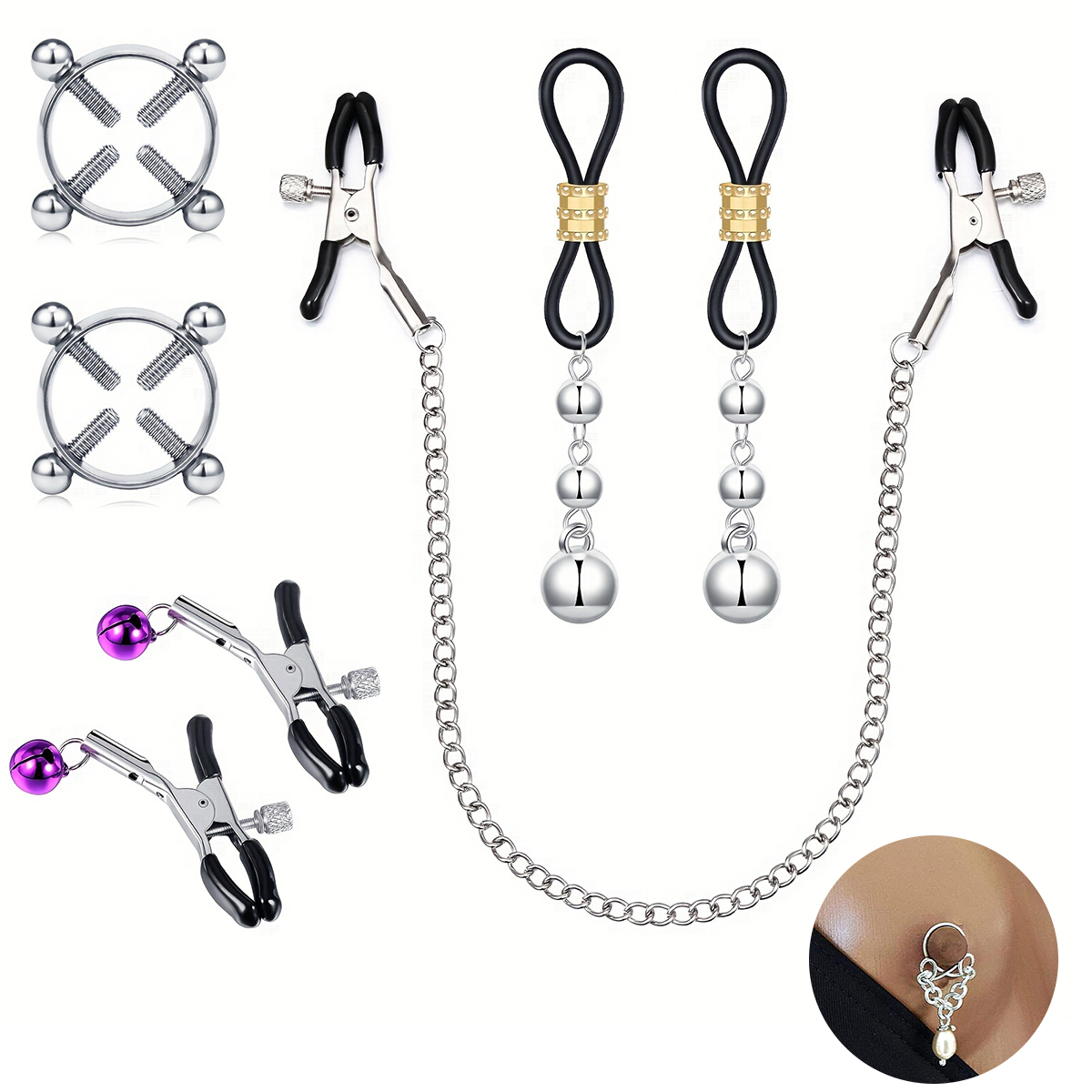 Anillo de pezón falso de acero - Body Jewelry Nipple Chain reseña y precio