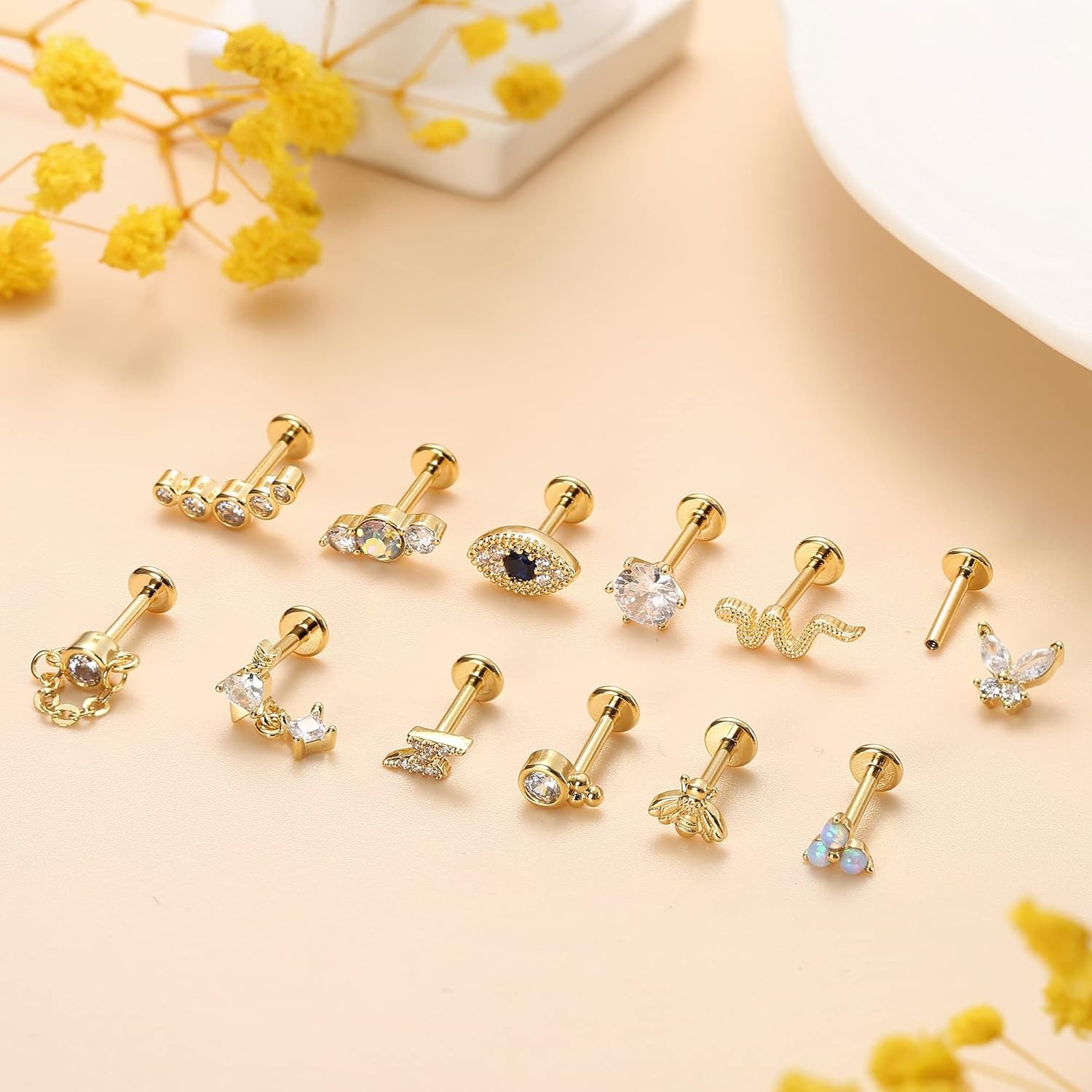 Bobisty, 1 pieza, pendientes d - Body Jewelry Surgical Steel reseña y precio