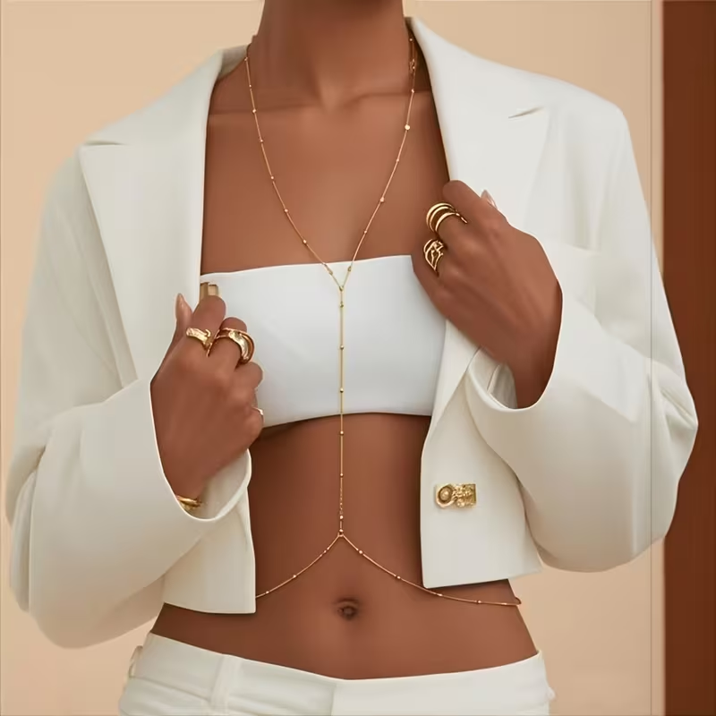Cadena de Cuerpo Bohemia con C - Body Jewelry By The Chain Gang reseña y precio