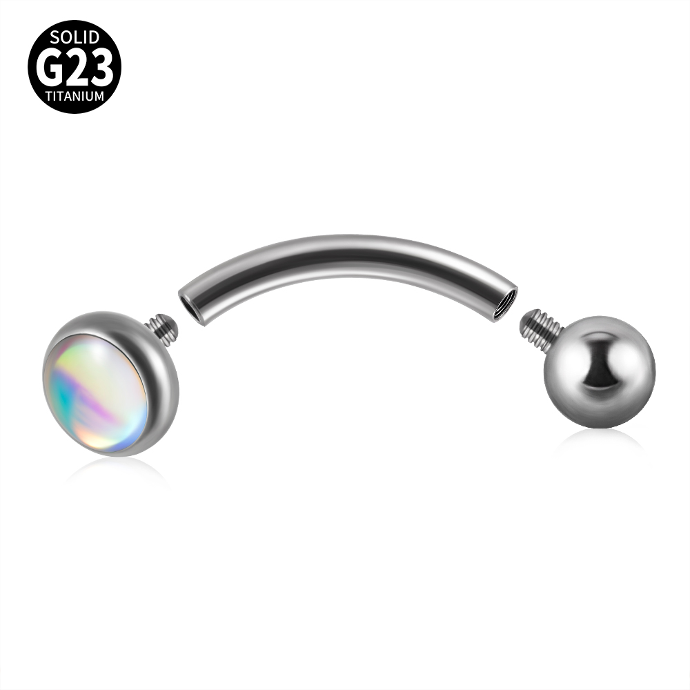 1 pieza G23 titanio 16G Flash  - Eyebrow Curved Barbell reseña y precio