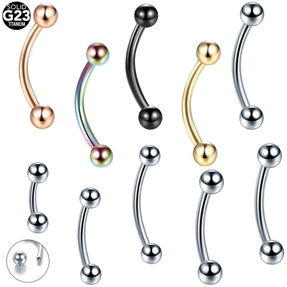 10 unids/lote G23 titanio ceja - Eyebrow Curved Barbell reseña y precio