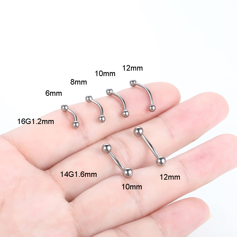 10 unids/lote G23 titanio ceja - Eyebrow Curved Barbell reseña y precio