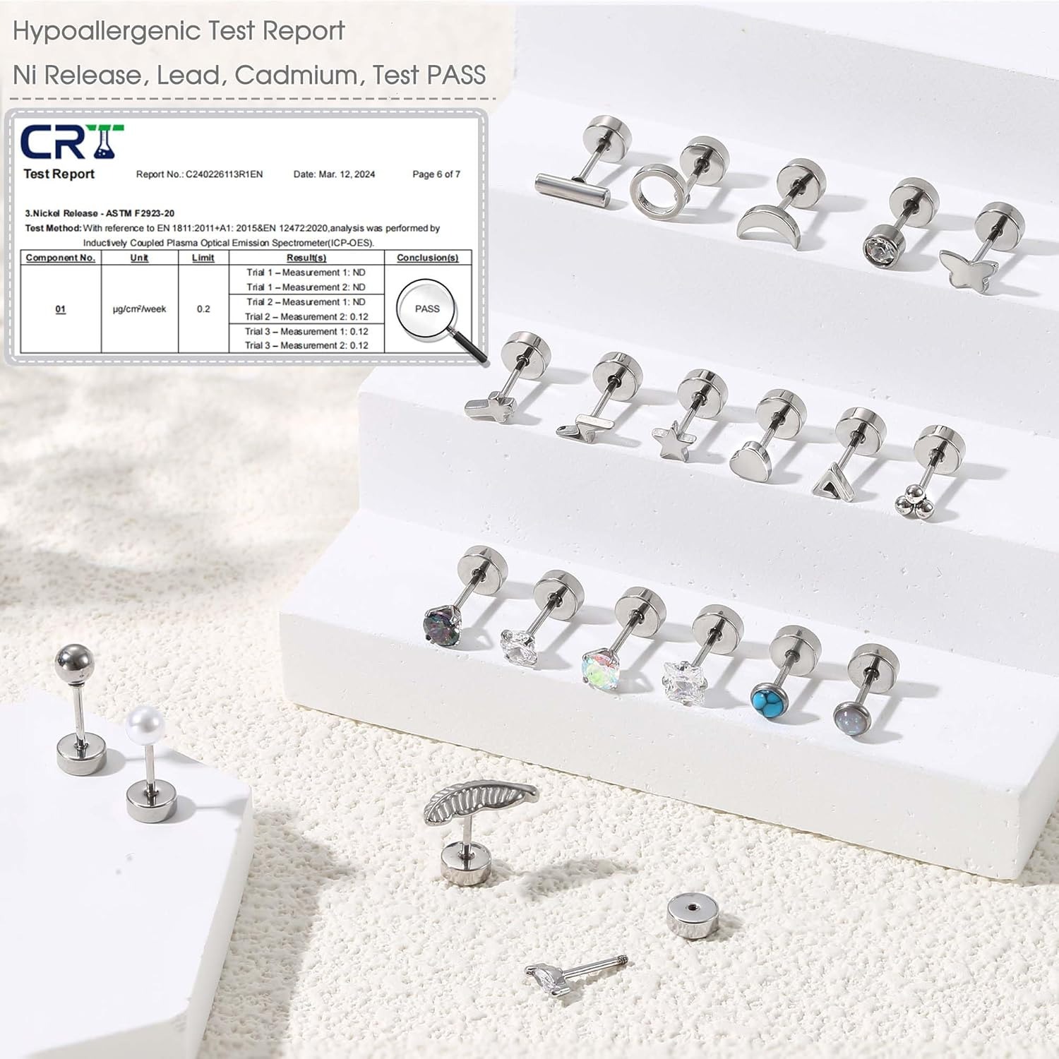Florideco, 1 par de pendientes - Body Jewelry Surgical Steel reseña y precio