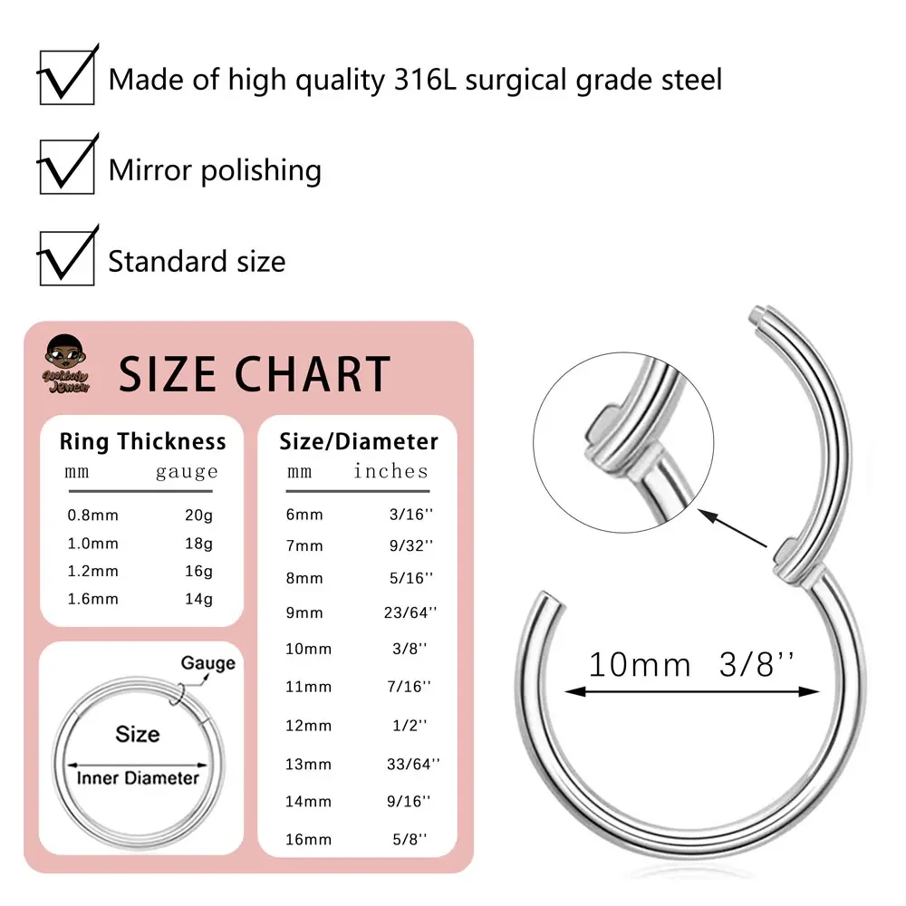 10 Uds 316L Acero inoxidable n - Body Piercing Quality Jewelry reseña y precio