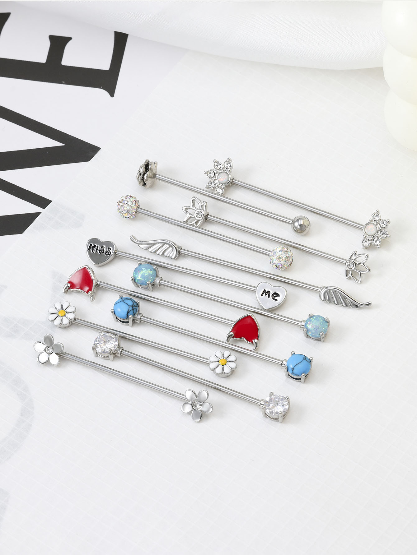 16G flechas corazones barra In - Body Jewelry Surgical Steel reseña y precio