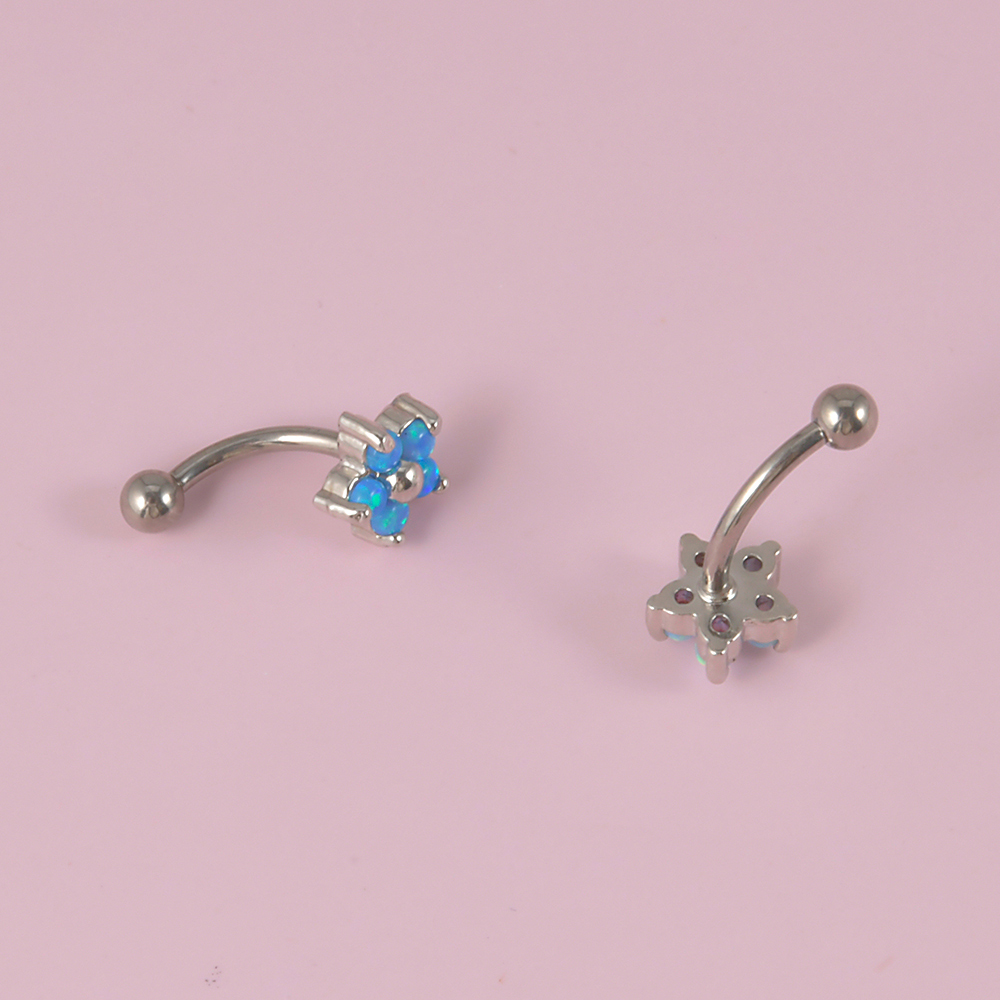 Piercing de flor de cristal de - Eyebrow Curved Barbell reseña y precio