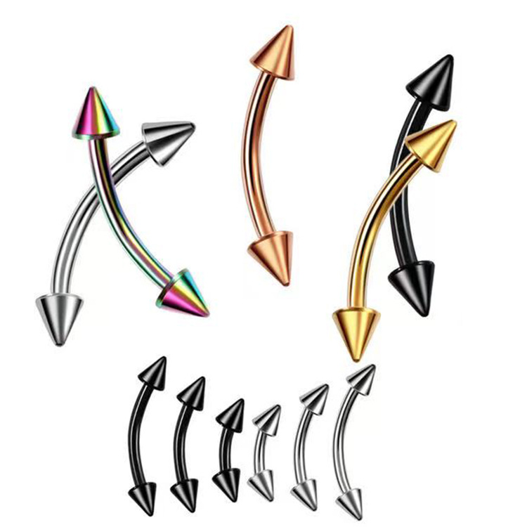 2 piezas de acero de titanio,  - Eyebrow Curved Barbell reseña y precio