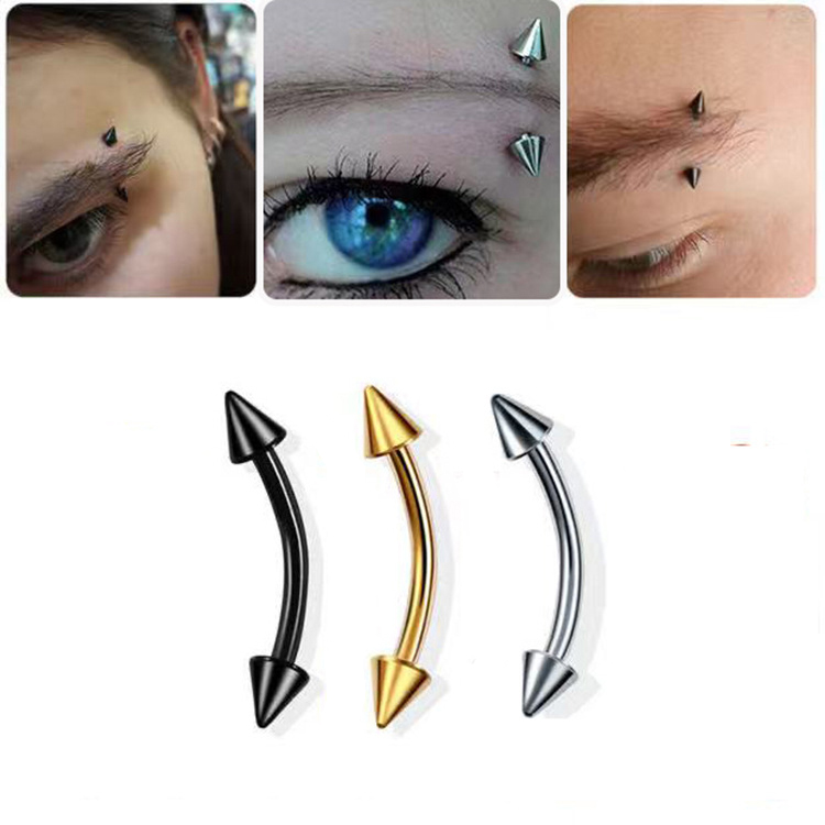 2 piezas de acero de titanio,  - Eyebrow Curved Barbell reseña y precio