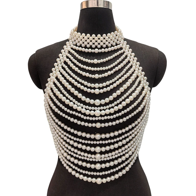 2026 Bralette de perlas blanca - Body Jewelry Nipple Chain reseña y precio