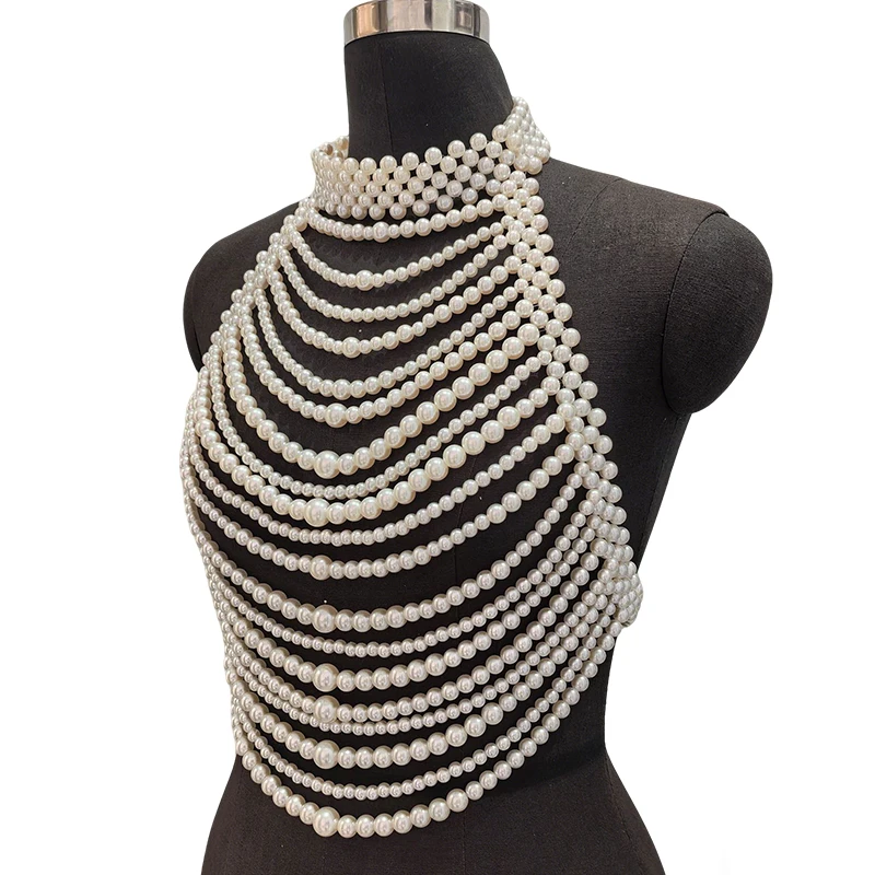 2026 Bralette de perlas blanca - Body Jewelry Nipple Chain reseña y precio