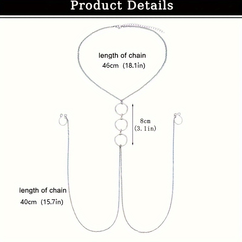 Una cadena plateada de acero i - Body Jewelry Nipple Chain reseña y precio